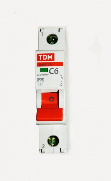 Автоматический выключательВА47-29 1Р 6А 4,5кА х-ка С, TDM - купить в Тамбове
