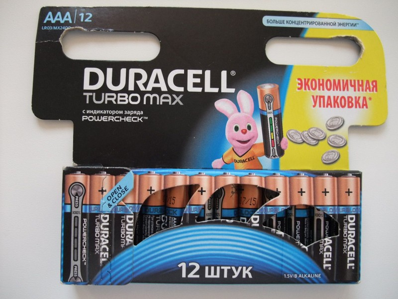 Элемент питания alcaline AAA LR03 12BL (12/144) TurboMAX, DURACELL - купить в Тамбове