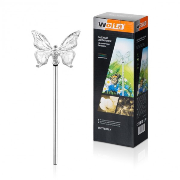 Садовый светильник Butterfly, 72см, нержавеющая сталь,пластик, Solar, WOLTA - купить в Тамбове