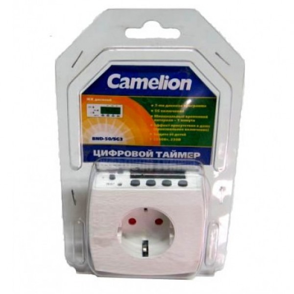 BND-50/SG3 (таймер цифр. розеточный 7дней.230/3500Вт), Camelion - купить в Тамбове