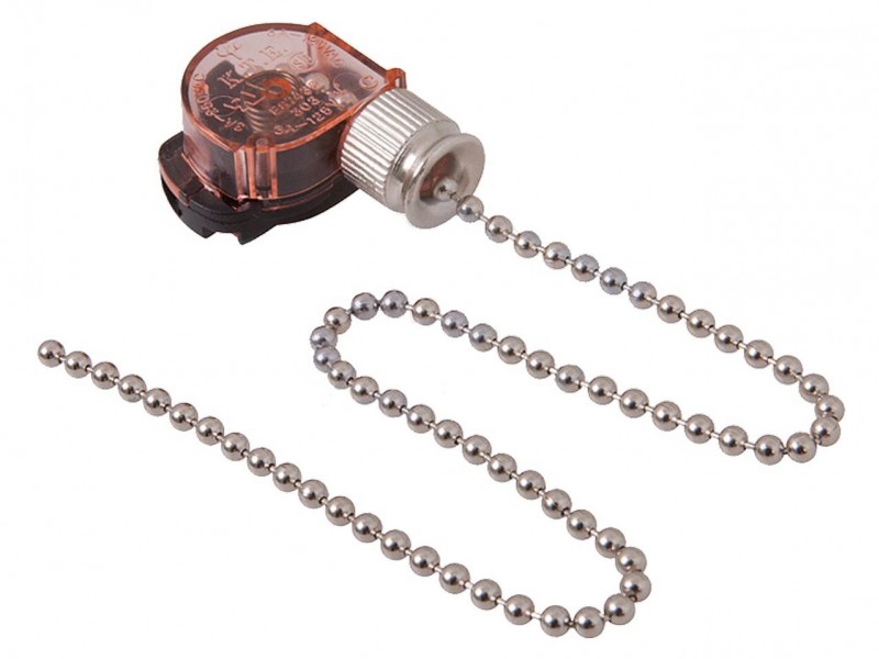 Выключатель для настенного светильника(бра)с цепочкой 270мм,серебро, REXANT - купить в Тамбове