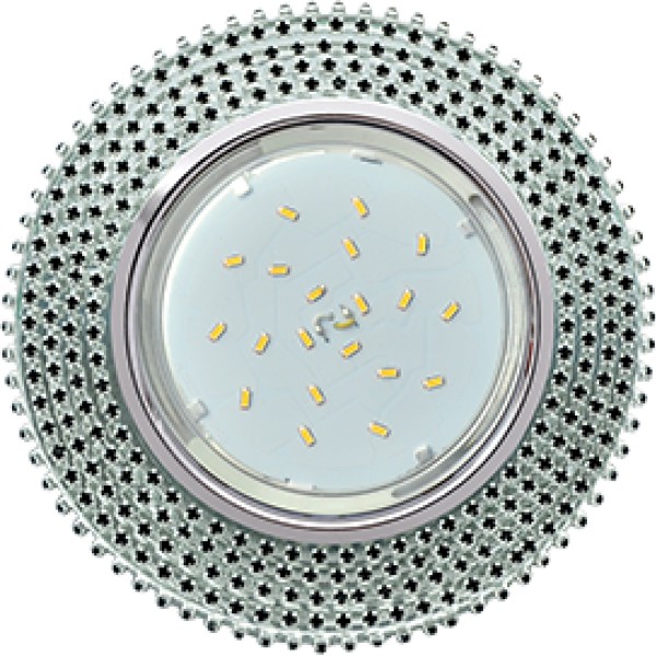 Светильник GX-53 H4 220V Glass Круг с черными стразами хром/зерк./хром 40*120Ecola - купить в Тамбове