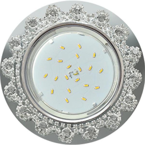 Светильник GX-53 H4 220V Glass прозр/аметист/стразы Корона хром/зерк/хром 52*120Ecola - купить в Тамбове