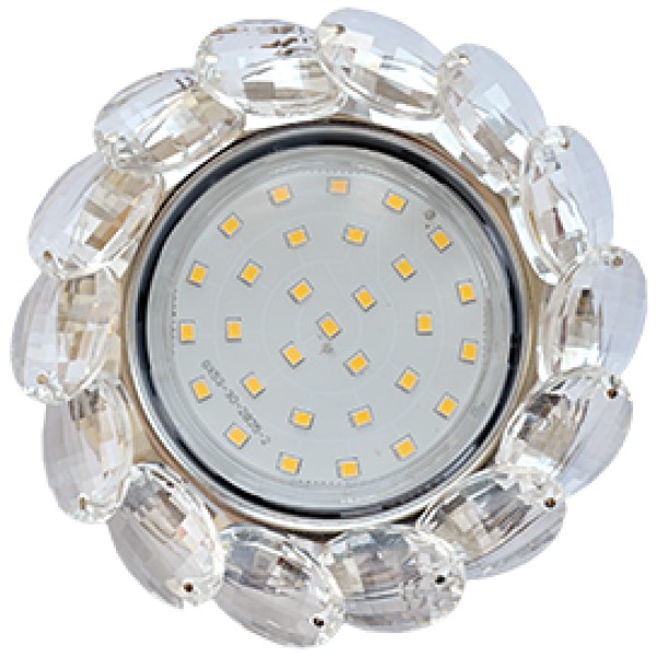 Светильник GX-53 H4 220V Glass с большими хруст-ми прозр/хром 56*125Ecola - купить в Тамбове