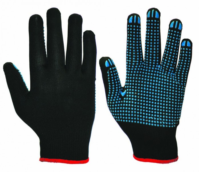 Перчатки нейлоновые с частичным покрытием ладони и пальцев точка ПВХ.Черная, REXANT - купить в Тамбове