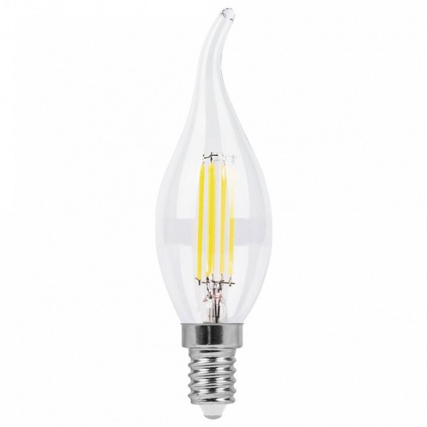 Лампа светодиодная свеча на ветру LB-69 (5W) 230V E14 2700K диммируемая Филамент, Feron - купить в Тамбове