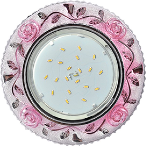 Светильник Ecola GX53 H4 LD7071 с подсв "Розы" Прозр и Розовый/Хром 35x125 - купить в Тамбове