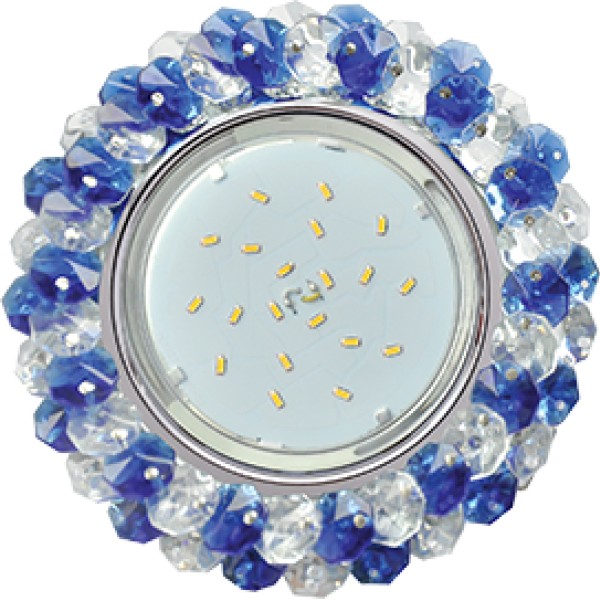 Светильник Ecola GX53 H4 Glass с хруст-ми Прозр/Голубой/Хром 56x120 - купить в Тамбове