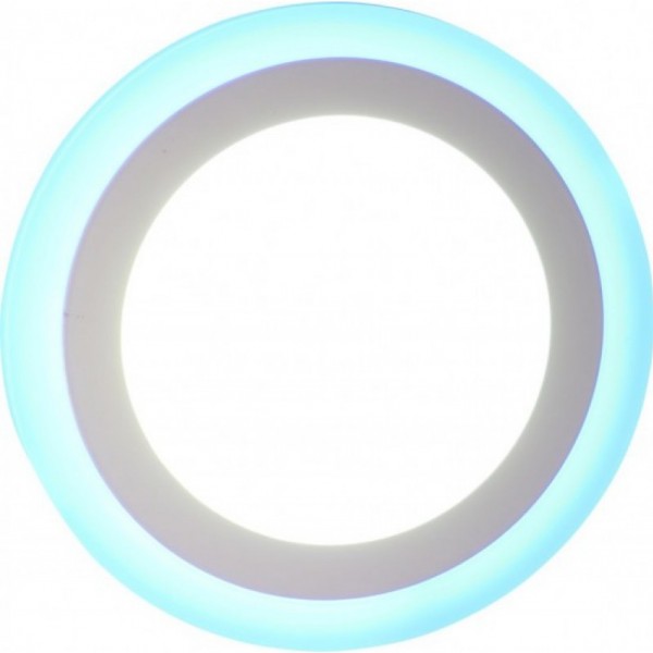 Свет-к с/д встраиваемый (круг) LE LED 2BCLR 16W 3/6K (20) подсветка по краю (голубое свечение), LEEK - купить в Тамбове