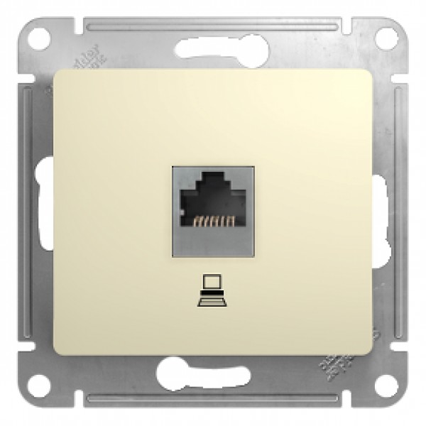 Glossa С/У бежевая розетка CAT5E RJ45 без рамки, Schneider Electric - купить в Тамбове