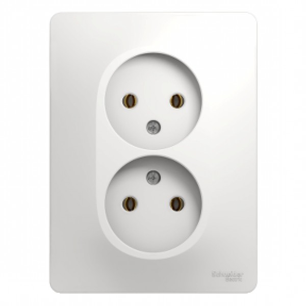 Glossa С/У белая розетка 2гн, б/з 16А в сборе, Schneider Electric - купить в Тамбове