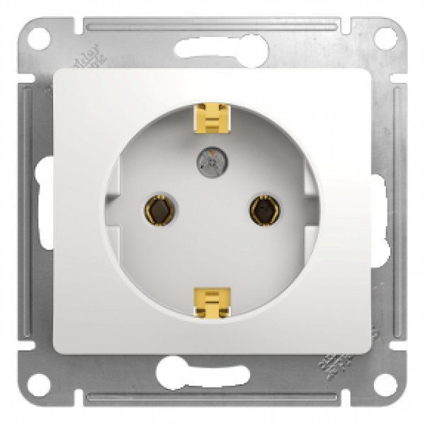 Glossa С/У белая розетка 1гн, с/з 16А без рамки, Schneider Electric - купить в Тамбове