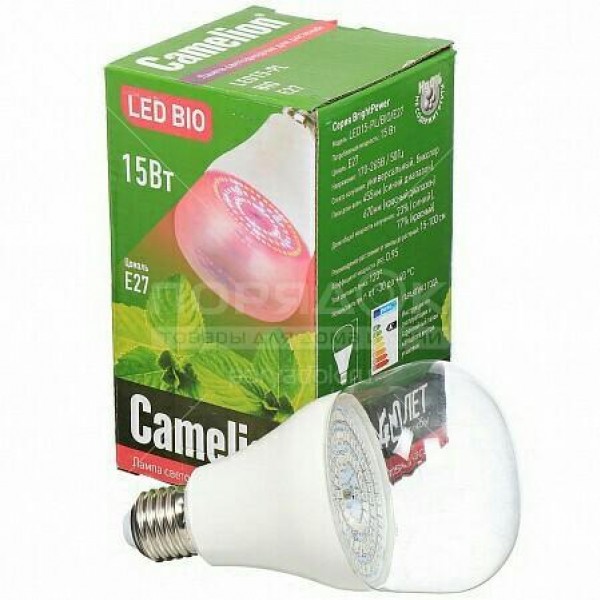 Лампа LED для растений Е27 15W BIO, Camelion - купить в Тамбове