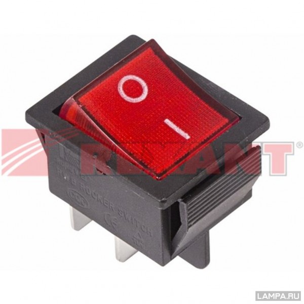 Выключатель клавишный 250V 16А (4с) ON-OFF красный с подсветкой(RWB-502, SC-767, IRS-201-1), REXANT - купить в Тамбове
