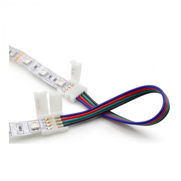 Соединитель кабель с двумя 4-х конт. зажимными разъемами 10mm 15 см. (уп. 3 шт) Ecola - купить в Тамбове