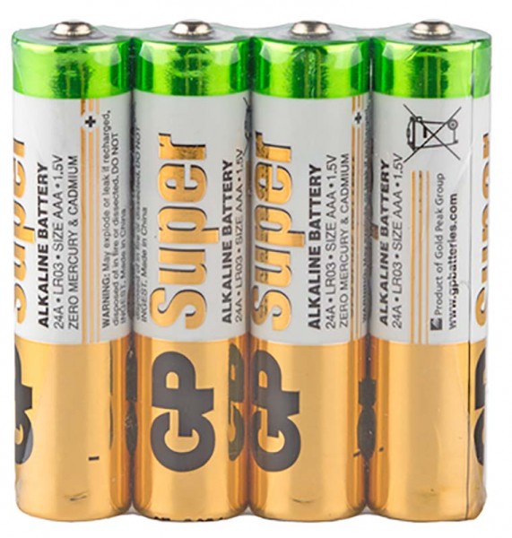 Батарейка alcaline AAA LR03 New shrink 4шт., GP - купить в Тамбове