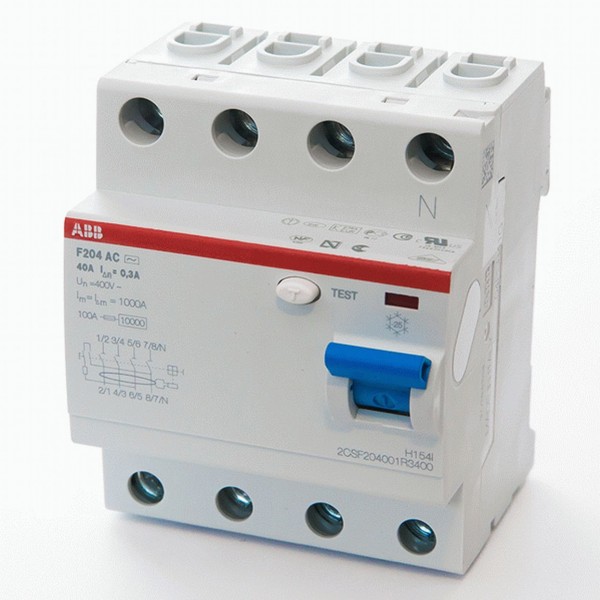 Выключатель дифференцального тока (УЗО) 4п 40А 30мА FH204 AC, АВВ - купить в Тамбове