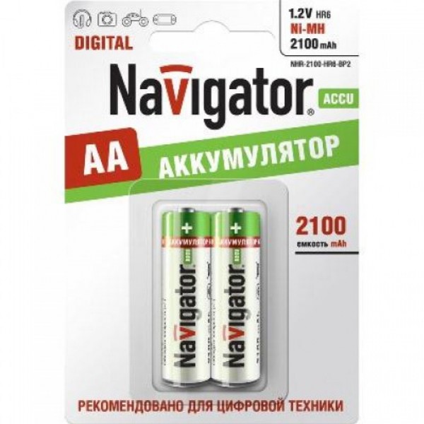 Аккумулятор никель-металлогидридный AA NHR-2100-HR6-BP2, Navigator - купить в Тамбове