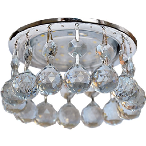 Светильник GX53 H4 Glass с большими хрус-ми на подвесеТонир/Хром 90x110, Ecola - купить в Тамбове