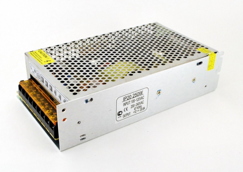Блок питания для св/д лент12V, 250W, IP20, (200*110*50),Ecola - купить в Тамбове