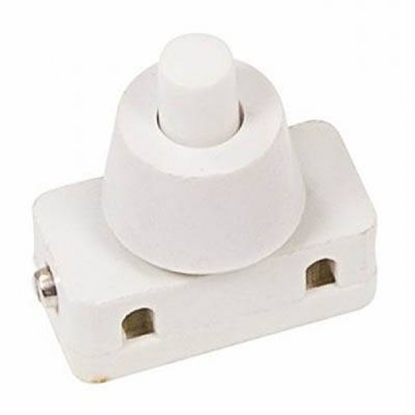 Выключатель-кнопка 250V 2А (2с) ON-OFF белый (PBS-17A) (для настольной лампы), инд. упак. REXANT - купить в Тамбове