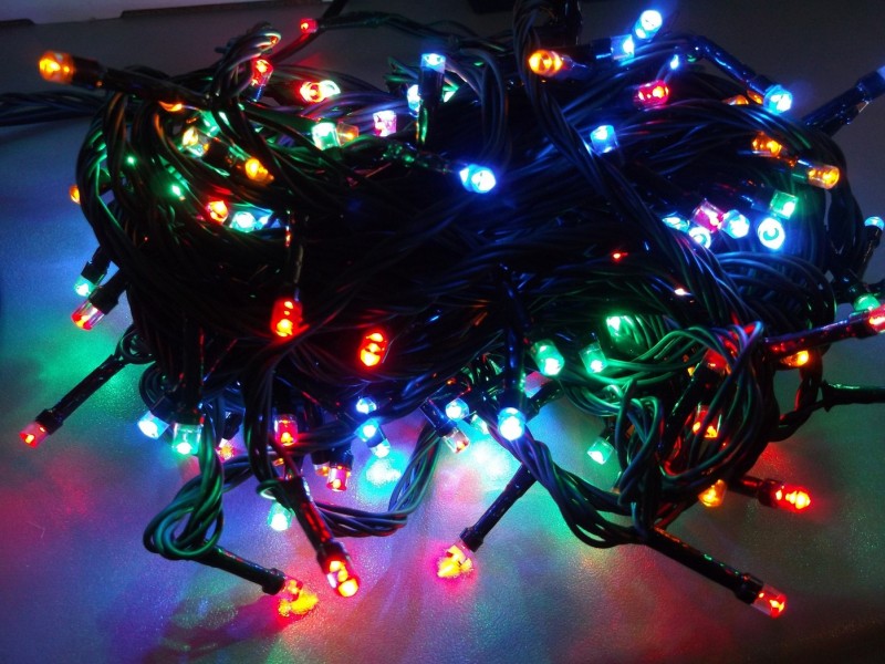 Гирлянда, много диодов, черный провод, цвет RGB. 360 LED, 5 м. - купить в Тамбове