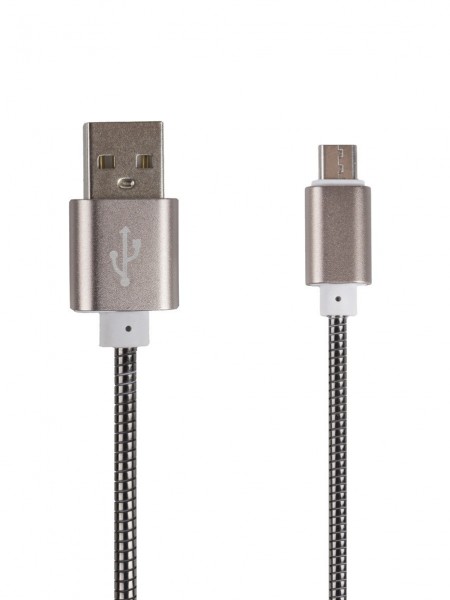USB кабель microUSB, шнур в металлической оплетке, черный, REXANT - купить в Тамбове