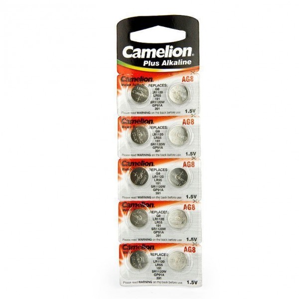Элемент питания G08 BL-10 (AG8-BP10, 391А/LR1120/191), Camelion - купить в Тамбове