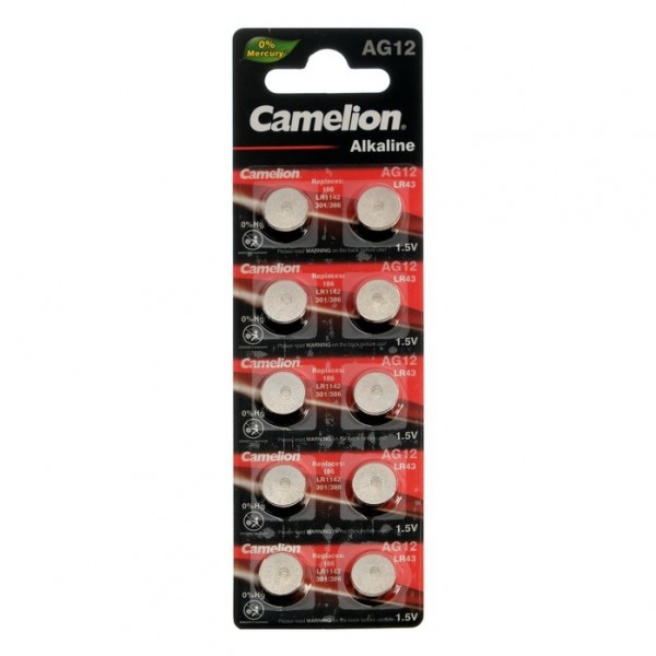Элемент питания G12 BL-10 (AG12-BP10, 386А/LR43/186), Camelion - купить в Тамбове