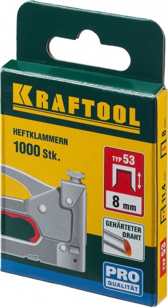 скобы для степлера 8 мм тонкие тип 53, 1000 шт KRAFTOOL - купить в Тамбове