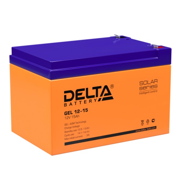 Аккумулятор гелевый DELTA GEL 12-15 - купить в Тамбове