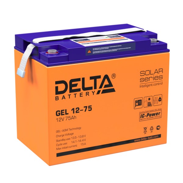 Аккумулятор гелевый DELTA GEL 12-75 - купить в Тамбове