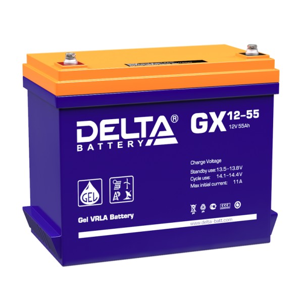 Аккумулятор гелевый DELTA GX 12-55 - купить в Тамбове