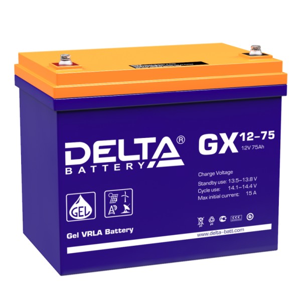 Аккумулятор гелевый DELTA GX 12-75 - купить в Тамбове