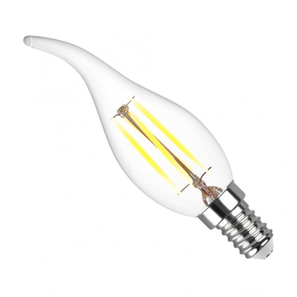 Лампа св/д Gauss Filament Свеча на ветру E14 5W(450lm) 4100K 122x35 (нитевидная), прозр. - купить в Тамбове