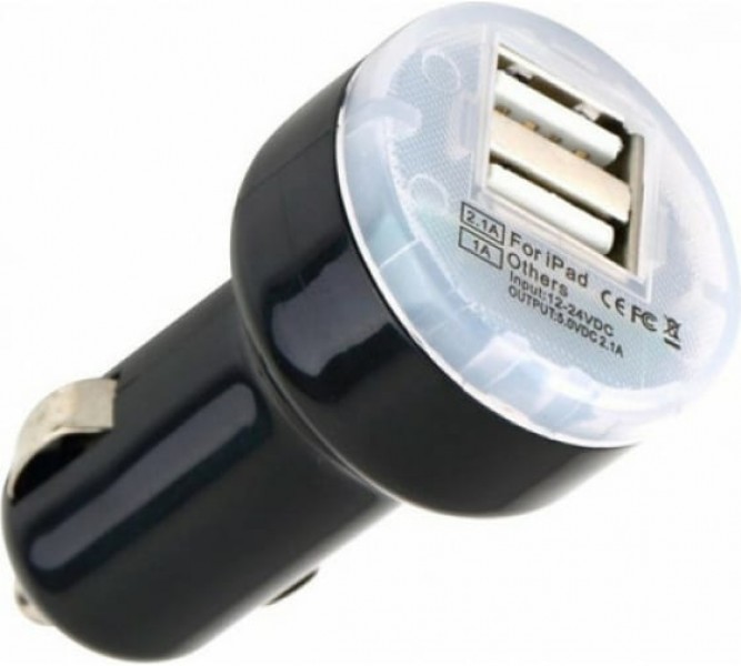 Автозарядка в прикуриватель 2*USB (АЗУ) (5V, 1A+2,1А) ЧЕРНАЯ, REXANT - купить в Тамбове
