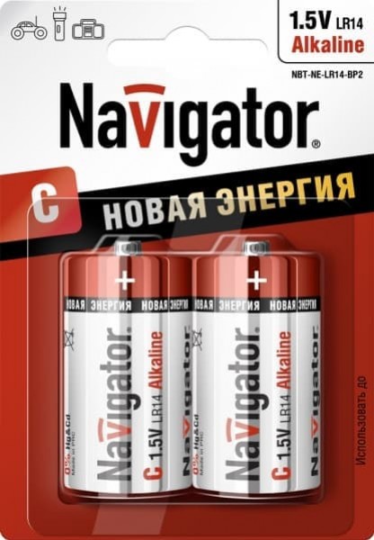 Элемент питания алкалиновый LR14 (уп.2шт.), Navigator - купить в Тамбове
