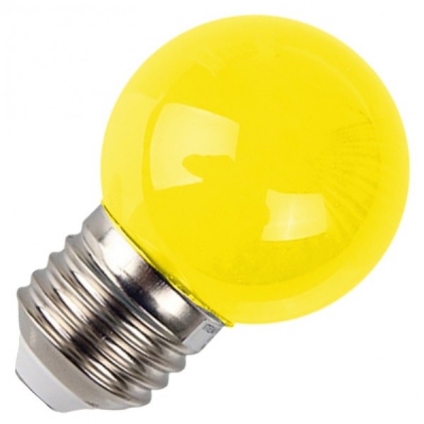 Лампа светодиодная шар E27 1W желтая для гирлянды, - купить в Тамбове