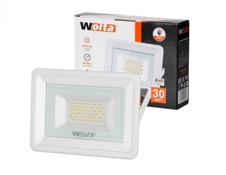 Прожектор LED, WFL-10W/06, 10W 5700K, IP 65, белый, WOLTA - купить в Тамбове