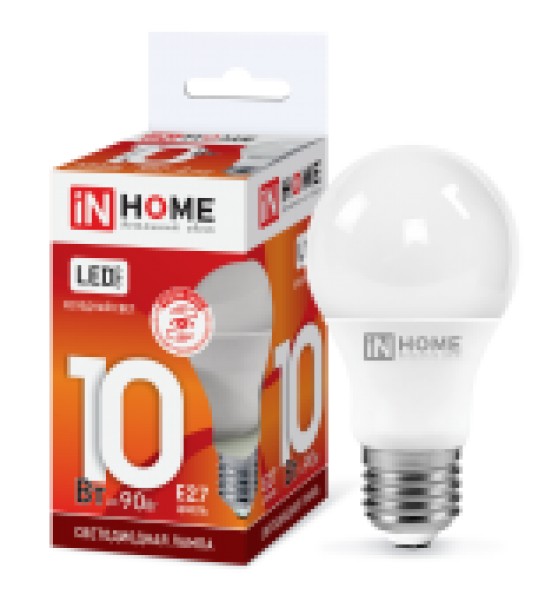 Лампа LED A60-10W-230-4000K-E27, IN HOME - купить в Тамбове