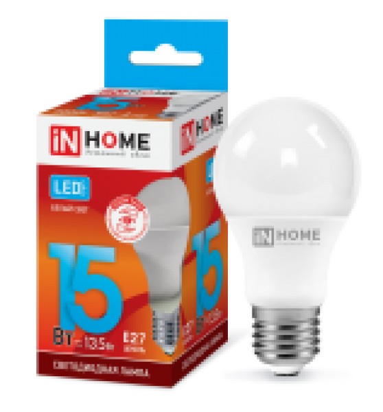 Лампа LED A60-15W-230-4000K-E27, IN HOME - купить в Тамбове