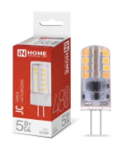 Лампа LED-JC G4 5W 3000K 12V силикон, IN HOME - купить в Тамбове
