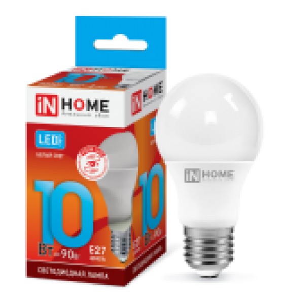 Лампа LED A60-10W-230-6500K-E27, IN HOME - купить в Тамбове