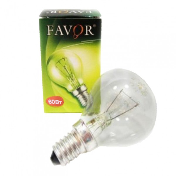 Лампа накаливания ШАР прозрачный 40Вт 230В Е14, FAVOR - купить в Тамбове
