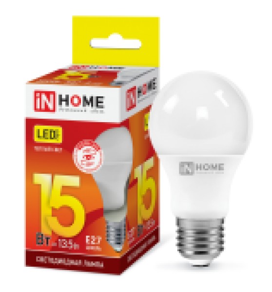 Лампа LED A60-15W-230-3000K-E27, IN HOME - купить в Тамбове