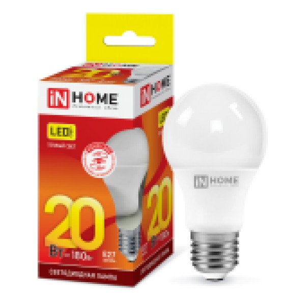 Лампа LED A60-20W-230-3000K-E27, IN HOME - купить в Тамбове