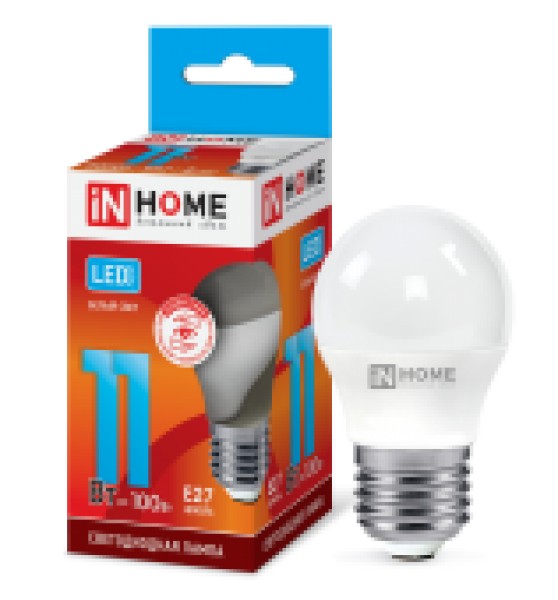 Лампа LED шар 11W-230-4000K-E27, IN HOME - купить в Тамбове