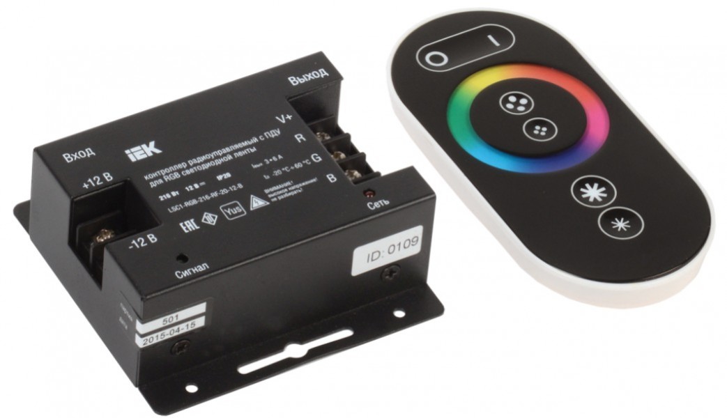 Контроллер Ecola LED RGB RF 24A 288W 12V (576W 24V) с кольцевым сенсорным ЧЕРНЫМ радиопультом, Ecola - купить в Тамбове