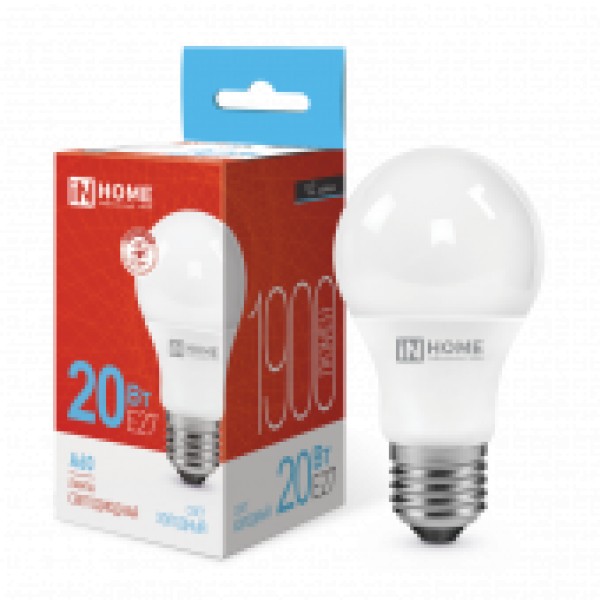 Лампа LED A60-20W-230-4000K-E27, IN HOME - купить в Тамбове