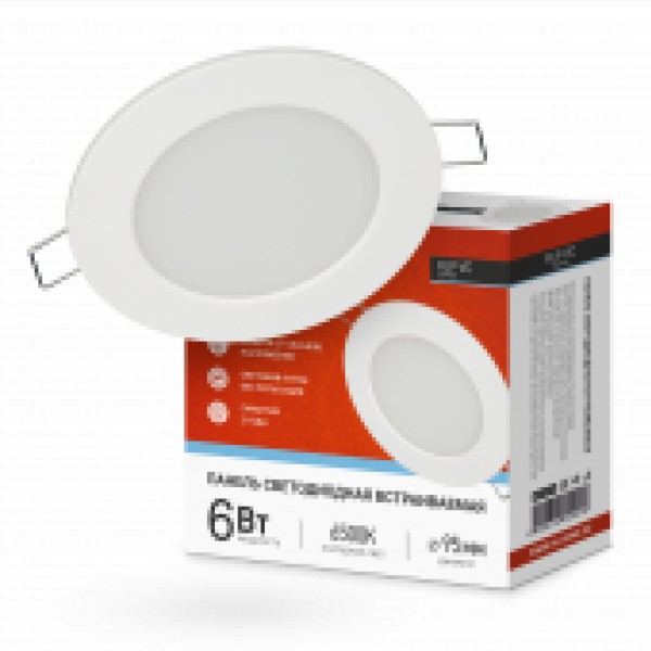 Панель светодиодная круглая RLP-VC 6Вт 230В 6500К 420Лм 95мм белая IP40,IN HOME - купить в Тамбове